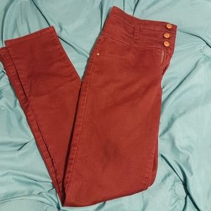 Maroon High waisted skinnies